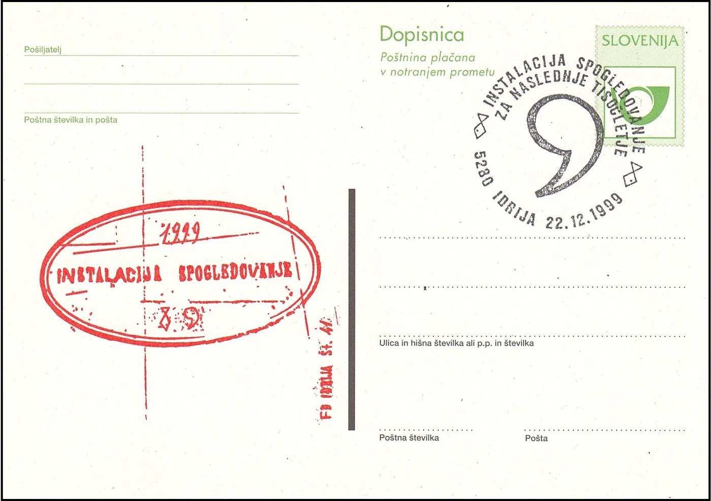 INSTALACIJA SPOGLEDOVANJE ZA NASLEDNJE TISOČLETJE
